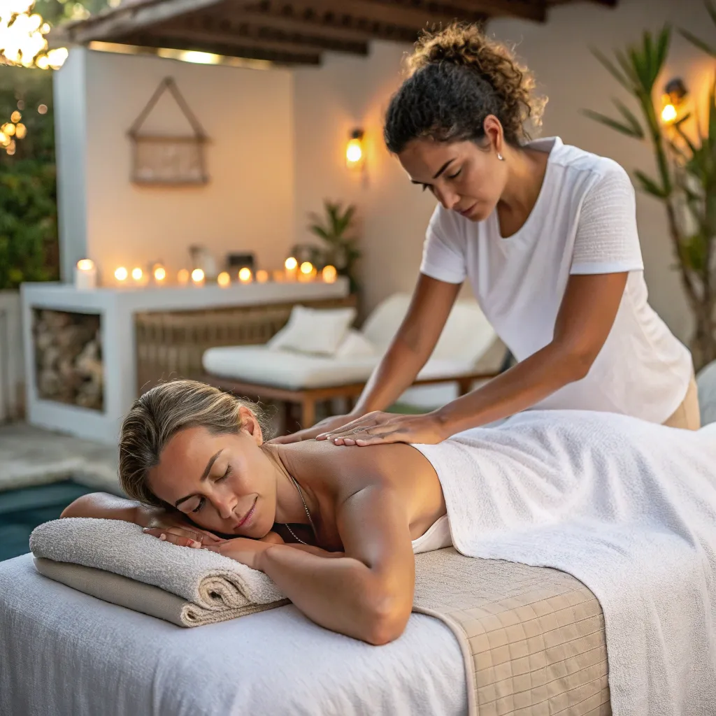 Relaxing massage session
